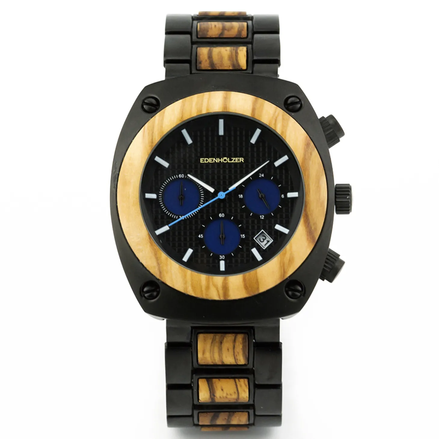 Edenhölzer Holzuhr Herren Armbanduhr Chronograph Padang ED103-001