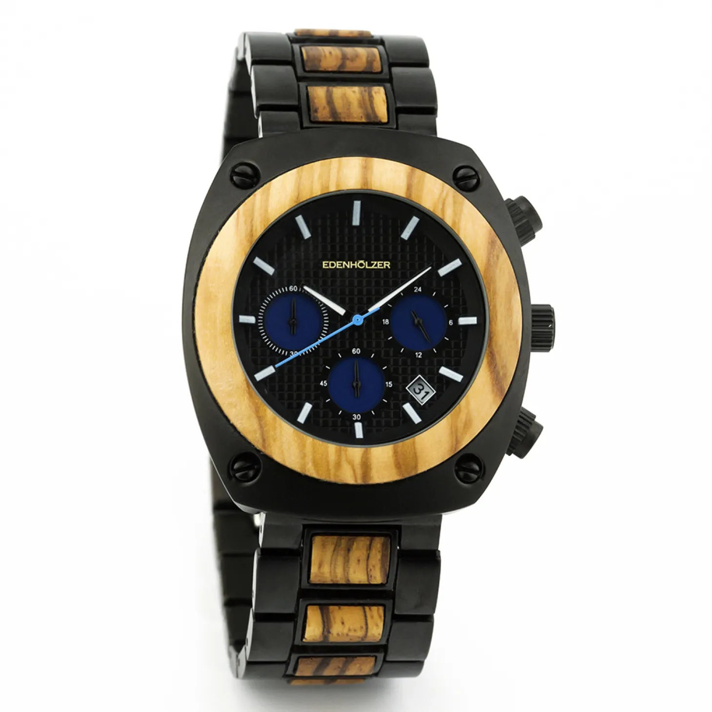 Edenhölzer Holzuhr Herren Armbanduhr Chronograph Padang ED103-001