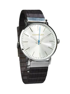 Edenhölzer Holzuhr Herren Armbanduhr Metall HOlzArmband Hardlex Grenada Natur