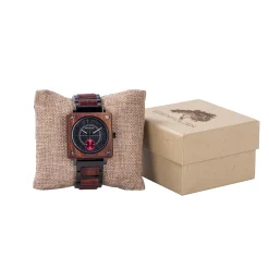 Edenhölzer Holzuhr Unisex Armbanduhr Quarz Java Holzarmband ED092-005