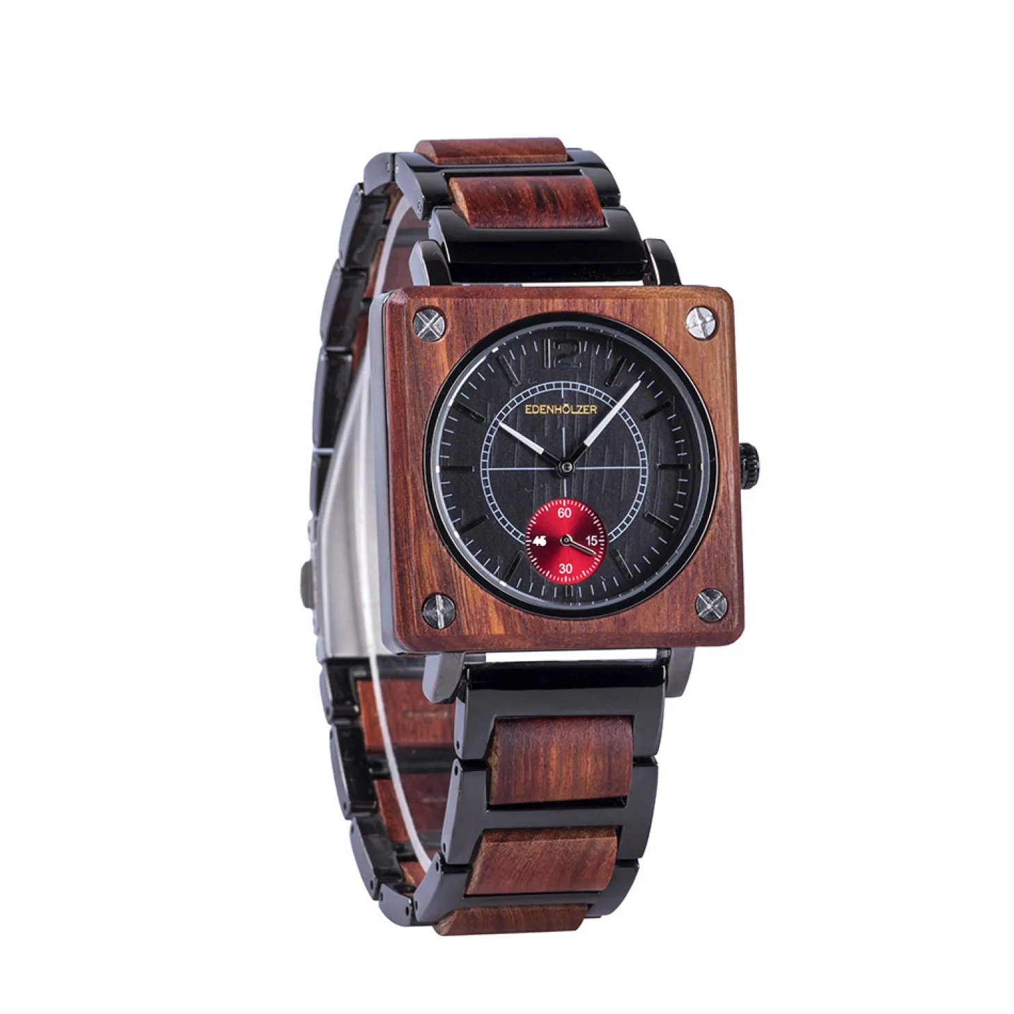 Edenhölzer Holzuhr Unisex Armbanduhr Quarz Java Holzarmband ED092-005