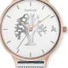 Engelsrufer Damenuhr vergoldet 5 bar Analog Silber ERWA-TREE02-MS-MR