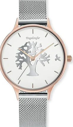 Engelsrufer Damenuhr vergoldet 5 bar Analog Silber ERWA-TREE02-MS-MR