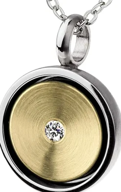 Ernstes Design Anhänger AN850 Edelstahl Gelbgold 585 Brillant 0,02 ct. Diamant