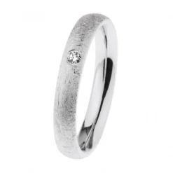 Ernstes Design Damen Diamantring Trauring Breite 3,5 Größe 55 Silber R623-55