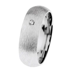 Ernstes design Damen Diamant Ring Trauring Breite 6,5 mm Größe 55 Silber R616-55