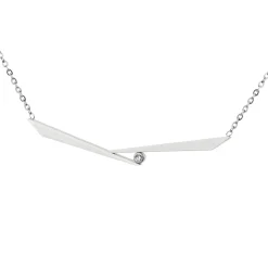 Ernstes Design Damen Halskette mit Diamant 0,02ct 42cm Silber E825-42