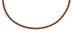 Ernstes Design Damen Lederhalsreif 50cm Braun LG4C-HB-50