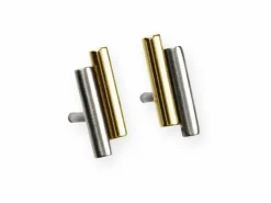 Ernstes Design Damen Ohrstecker Röhrchen Bicolor E75