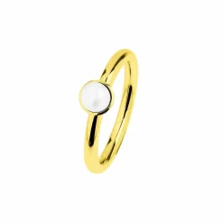 Ernstes Design Damen Ring Evia mit Button-Perle Größe 55 Gold R493-55