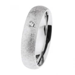 Ernstes design Damen Trauring mit Diamant Größe 55 Silber R624-55