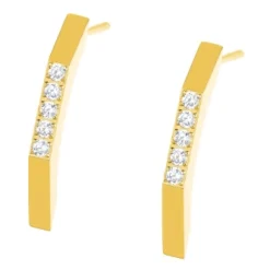 Ernstes Design Damen Zirkonia Ohrstecker Gold E570