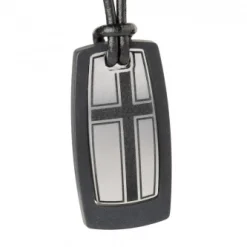 Ernstes Design Unisex Collier mit Edelstahl Anhänger 54cm Bicolor K625-S-54