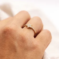 Fascination by Ellen K. 375 Gold mit Stern-Motiv und Zirkonia weiß Ring 41676925108318