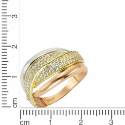 Fascination by Ellen K. 375 Gold dreifarbig Zirkonia Ring 41675917656158