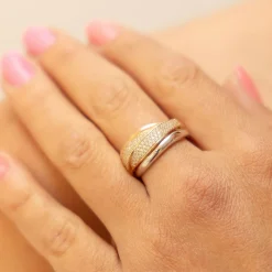 Fascination by Ellen K. 375 Gold dreifarbig Zirkonia Ring 41675917656158