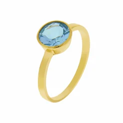Fascination by Ellen K. 375 Gold mit Blautopas (beh.) Ring 41677803323486