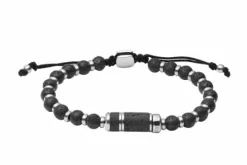 Fossil Armband Caravan Beads Lavastein schwarz Edelstahl JF03688040