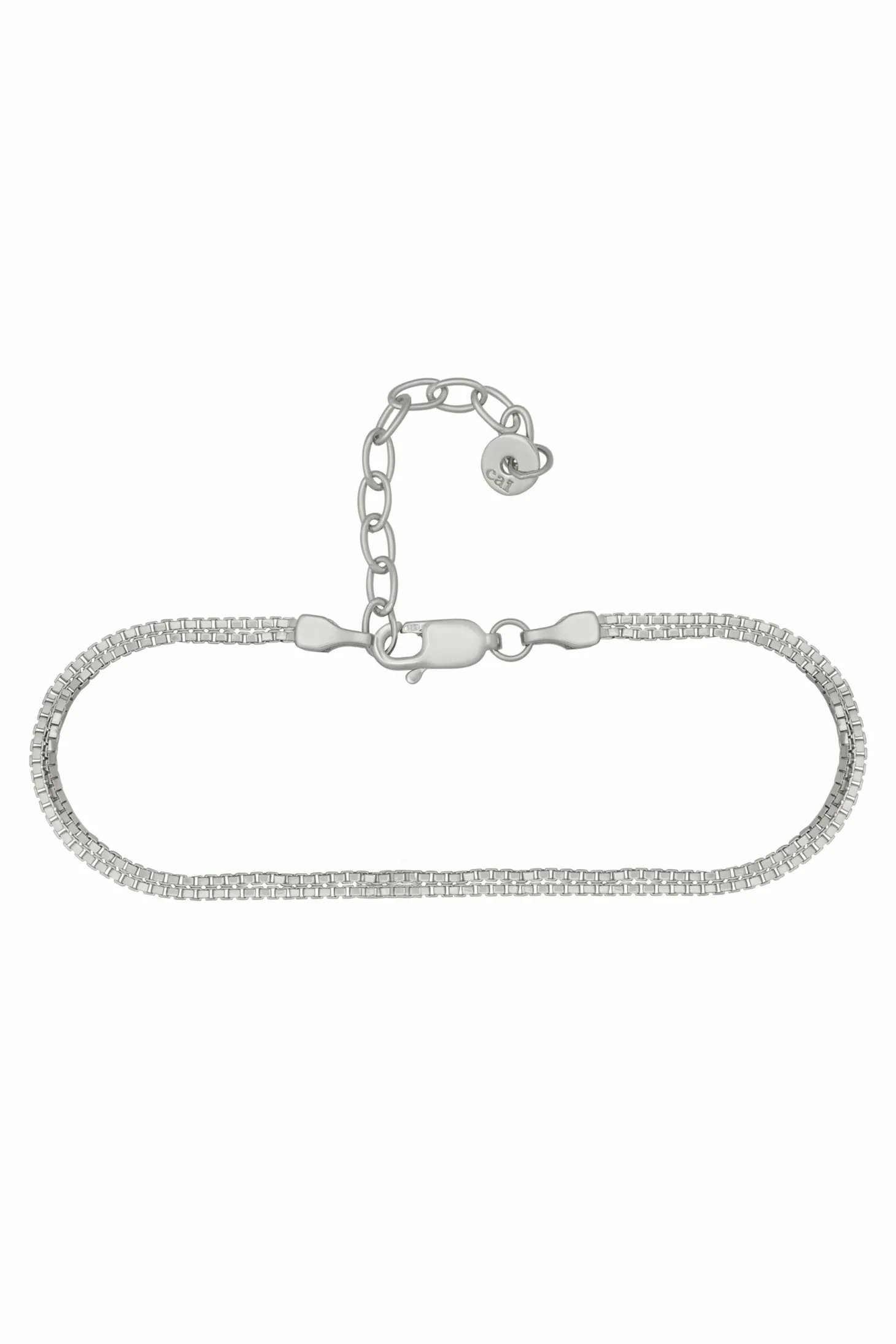 Fußkette 925/- Sterling Silber rhodiniert Venezianer Kette zweireihig 41184679919710