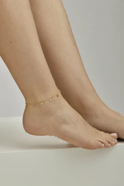 Fußkette 925 Sterling Silber gelb vergoldet Anhänger Plättchen Zirkonia 41184812793950