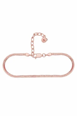 Fußkette 925/- Sterling Silber rosé vergoldet Venezianer Kette zweireihig 41184680575070