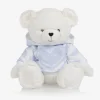 Givenchy Weißer Teddybär für Kinder, 40 cm, Luxus-Plüschtier, Kuscheltier Blue/white