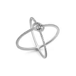 Gucci GG RUNNING Damen Ring 18 Karat Weißgold Diamanten X-Form YBC581978001