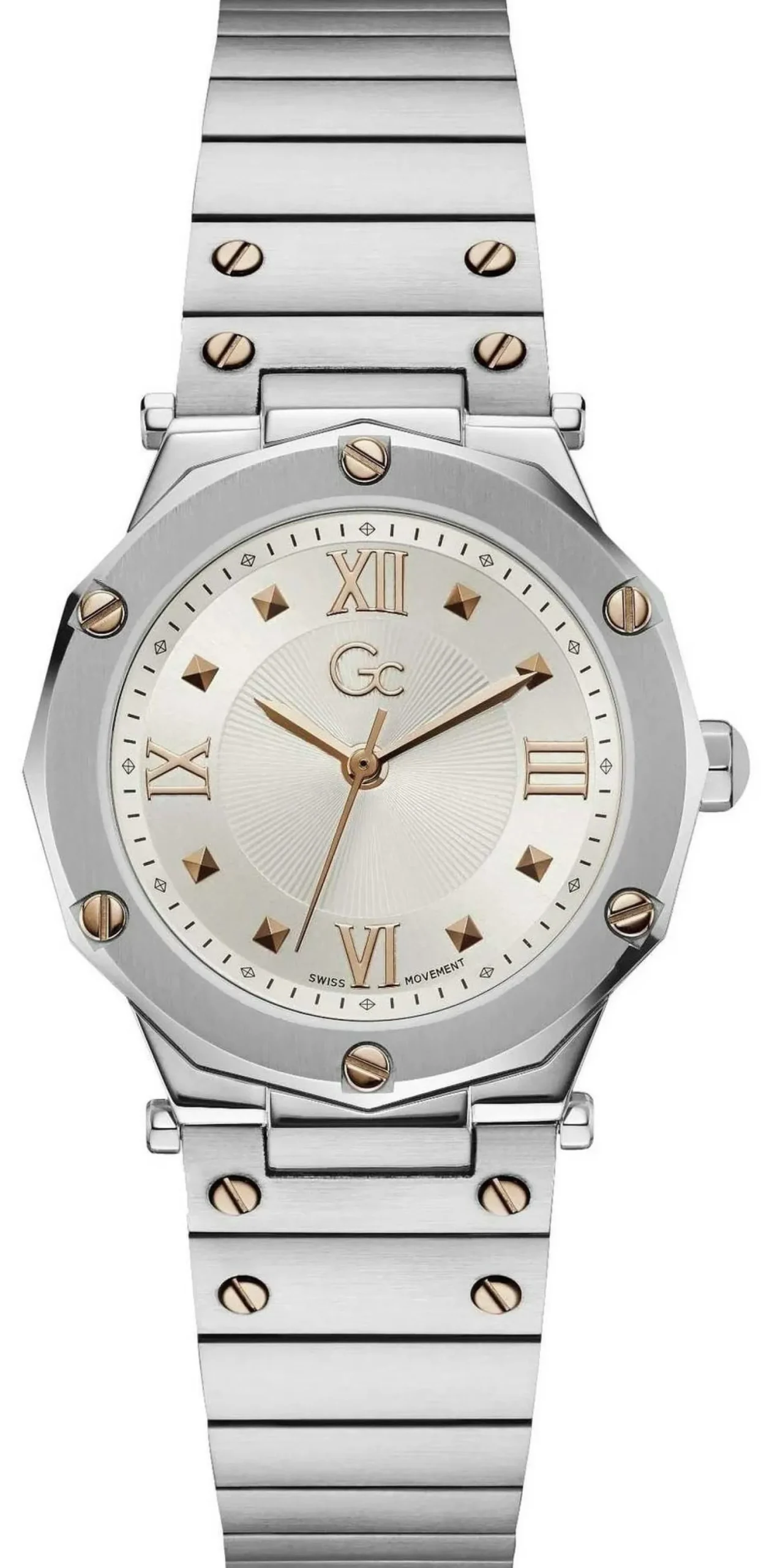 Guess Collection Damen Armbanduhr GC Spirit Lady Silber-Roségold Y60001L1MF