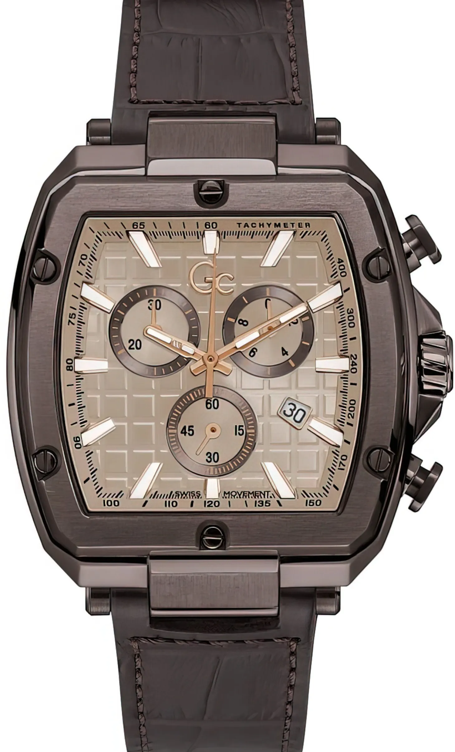 Guess Collection Herren Spirit Tonneau Uhr Braun Y83008G1MF Gc Guess Collection Herren Spirit Tonneau Uhr Braun Y83008G1MF