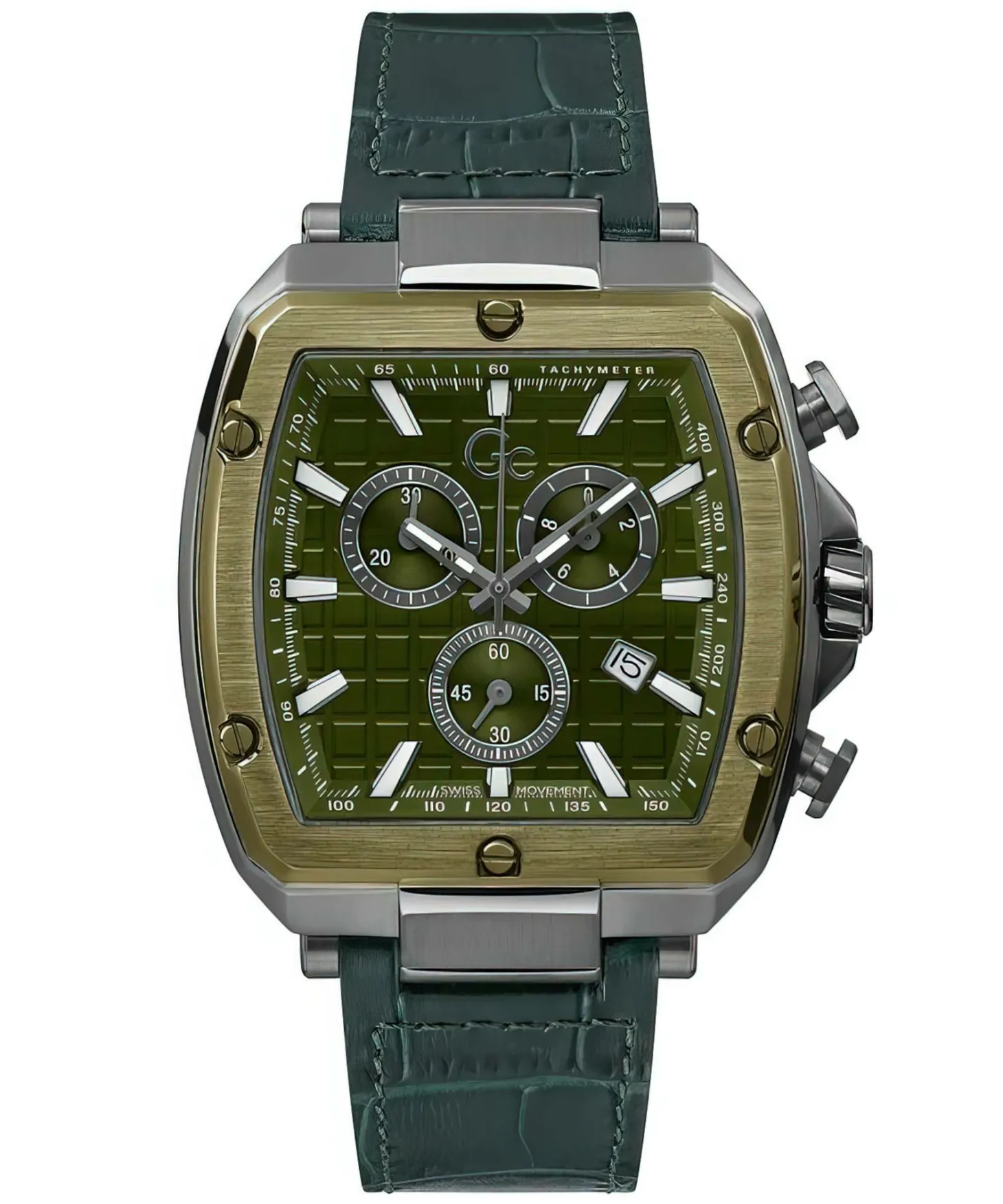 Guess Collection Herrenuhr Spirit Tonneau grün Y83011G9MF