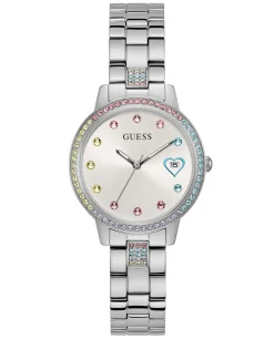 Guess Damen Armbanduhr THREE OF HEARTS silber 34 mm GW0657L1