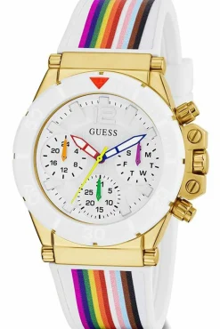 Guess Damen Armbanduhr Active Life 38 mm Regenbogenarmband und -markierungen Armband Silicone GW0432L1
