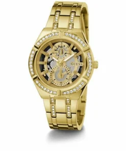 Guess Damen Armbanduhr Allara Multifunktion skeleton Gold GW0604L2