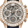 Guess Damen Armbanduhr Bombshell Silikon Armband Multifunktion, Roségold/Schwarz GW0313L3