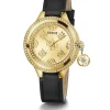 GUESS Damen Armbanduhr CHARMED in Schwarz und Goldfarben GW0684L3