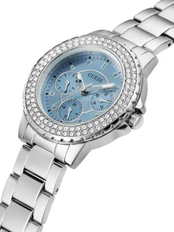 Guess Damen Armbanduhr Crown Jewel 36 mm Strasssteine auf dem Gehäuse Armband Edelstahl GW0410L1