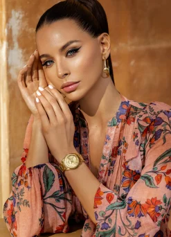 Guess Damen Armbanduhr Cubed gold 40 mm GW0606L2