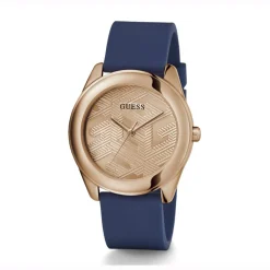 Guess Damen Armbanduhr Cubed roségold, blau 40 mm GW0665L2