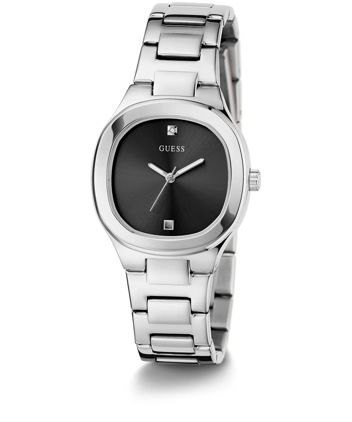 Guess Damen Armbanduhr Eve silber, schwarz 32 mm GW0615L1