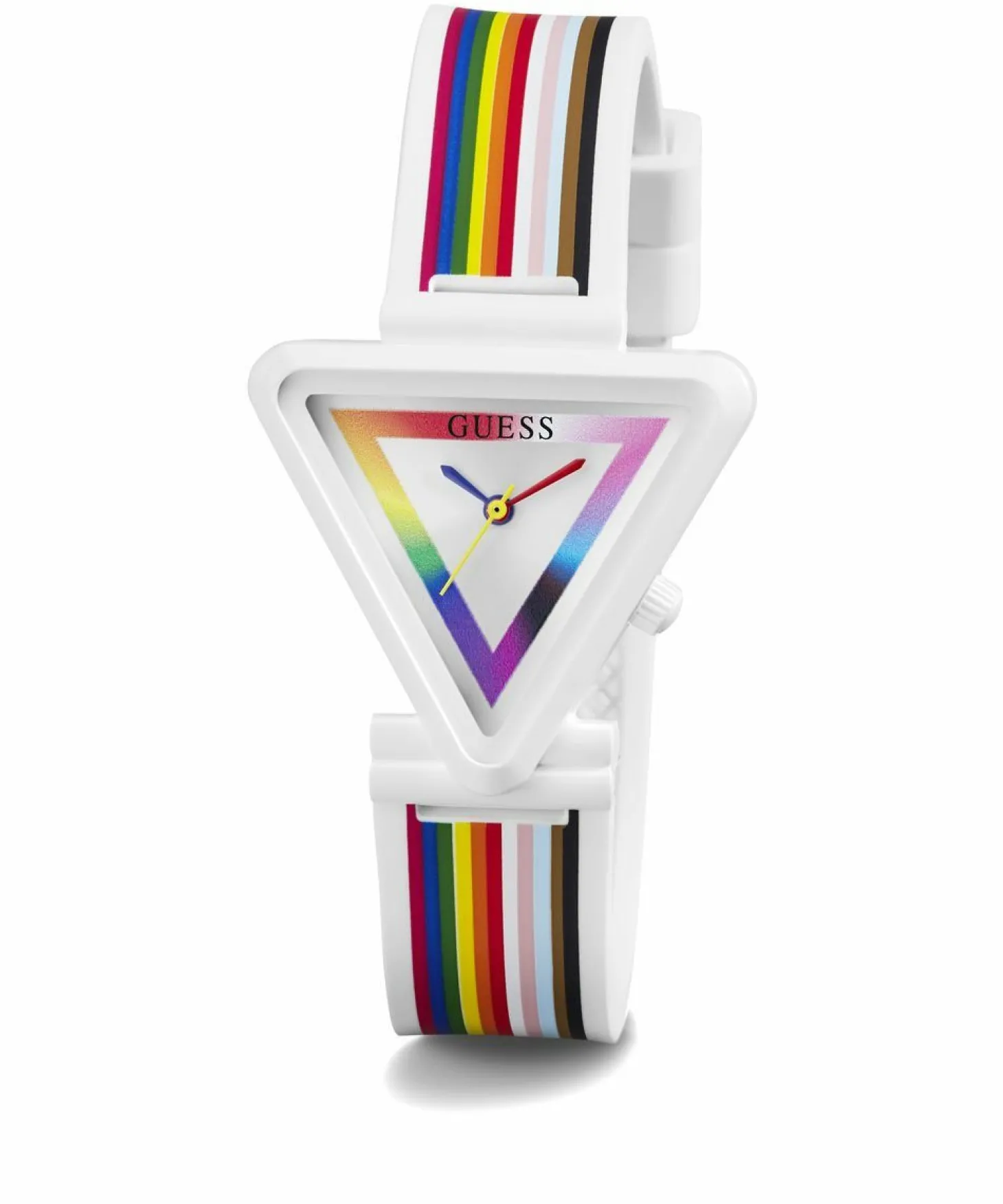 Guess Damen Armbanduhr Fame Triangle weiß, mehrfarbig 35 mm GW0679L1
