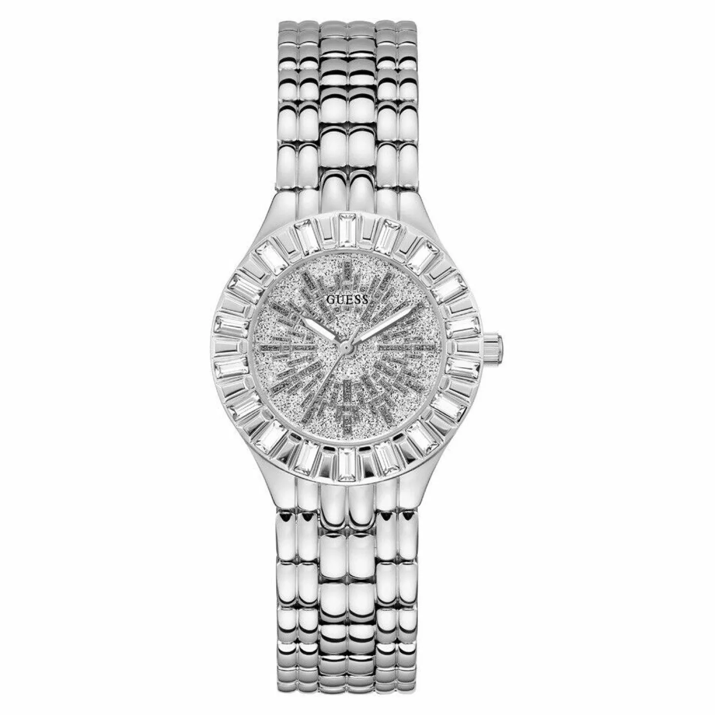 Guess Damen Armbanduhr Firework Kristallsteine silber 34 mm GW0602L1