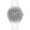 Guess Damen Armbanduhr G Gloss weiß, silber 36 mm GW0608L1