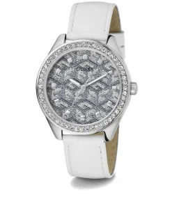 Guess Damen Armbanduhr G Gloss weiß, silber 36 mm GW0608L1