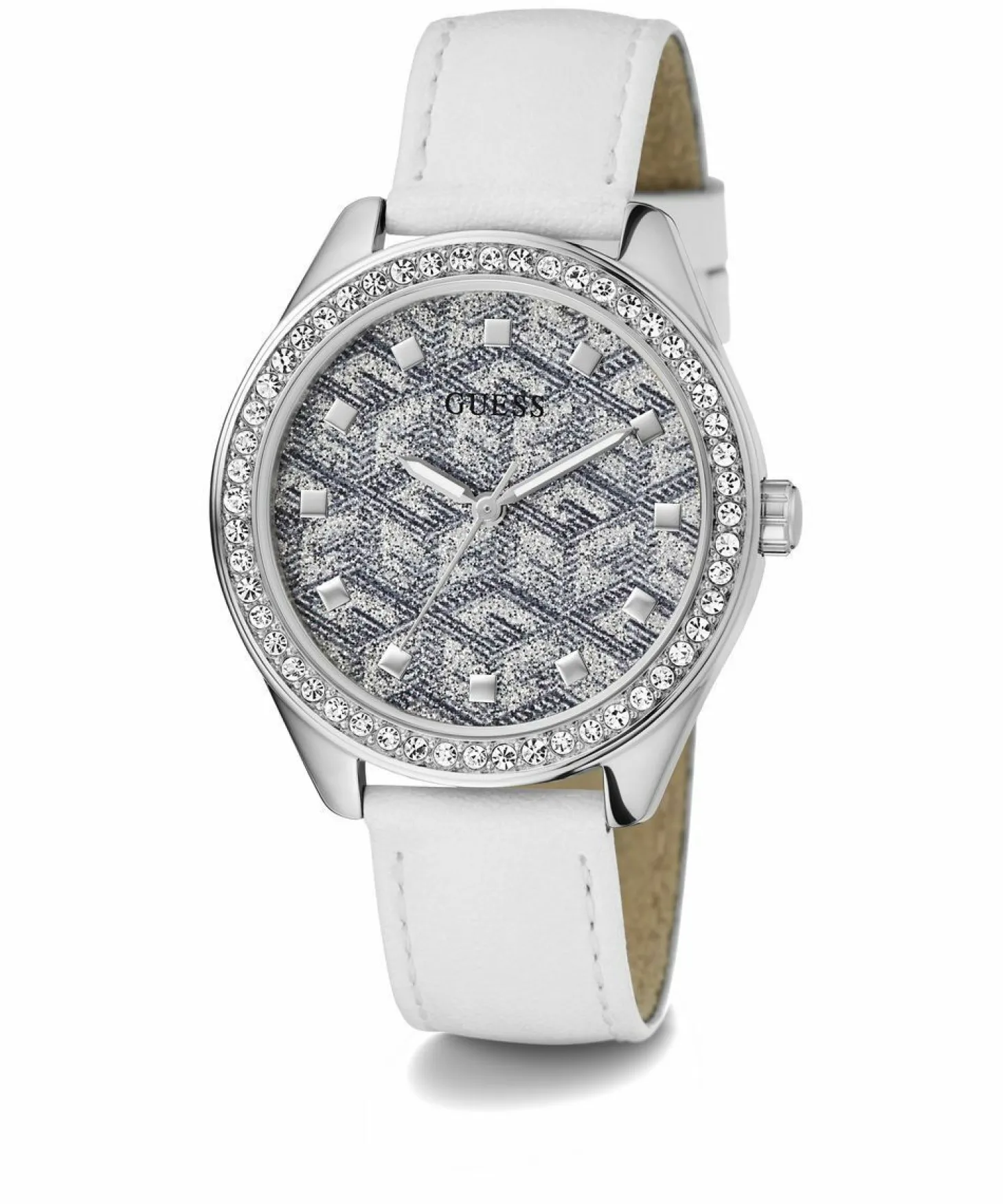 Guess Damen Armbanduhr G Gloss weiß, silber 36 mm GW0608L1
