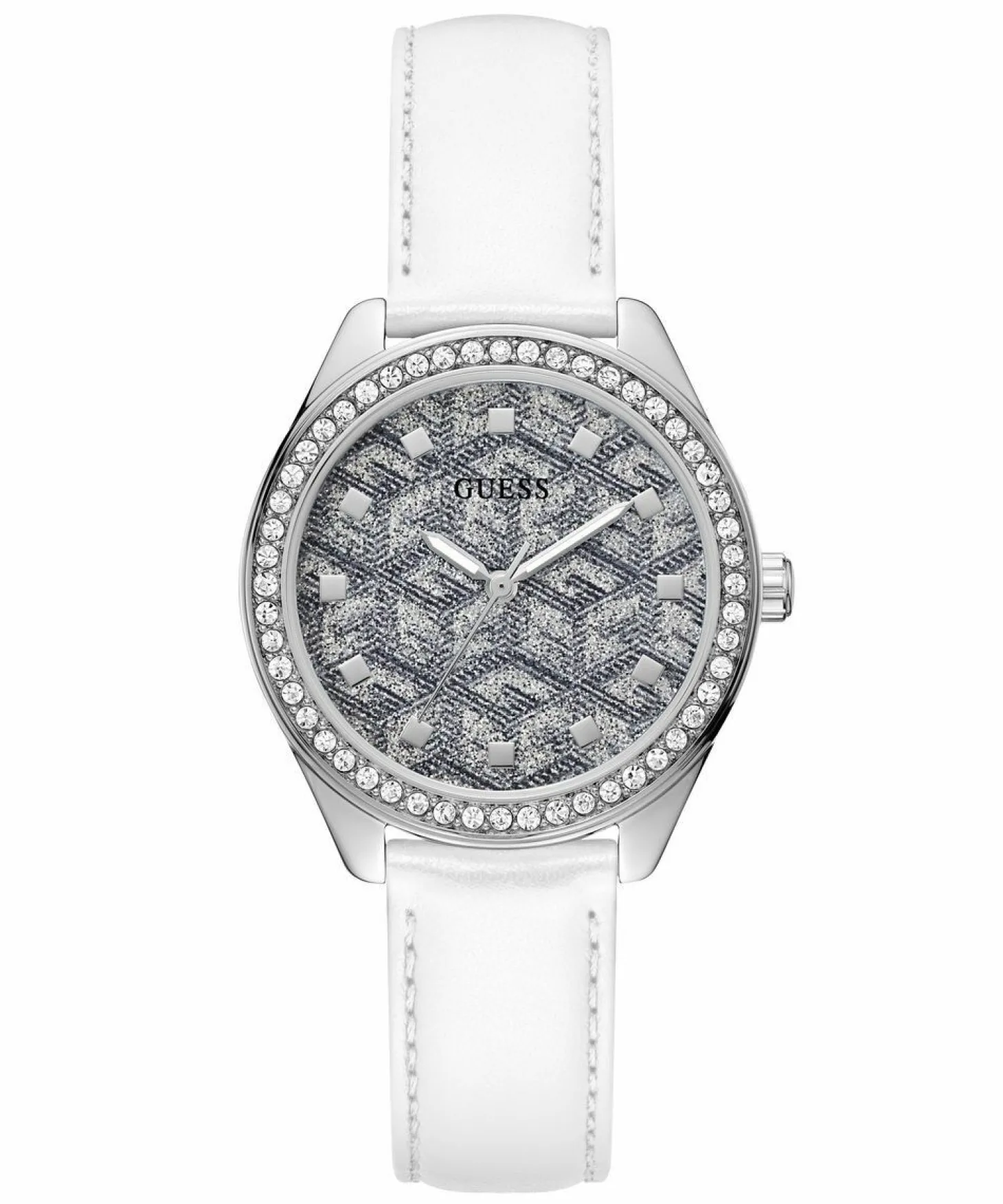 Guess Damen Armbanduhr G Gloss weiß, silber 36 mm GW0608L1