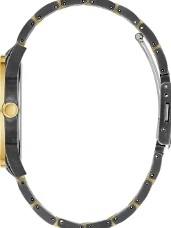 Guess Damen Armbanduhr Gilded 40 mm Brokatmuster auf Armband und Zifferblatt Armband Edelstahl GW0303L1