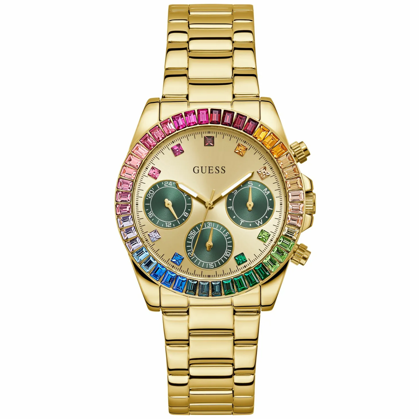 Guess Damen Armbanduhr Halo Rainbow