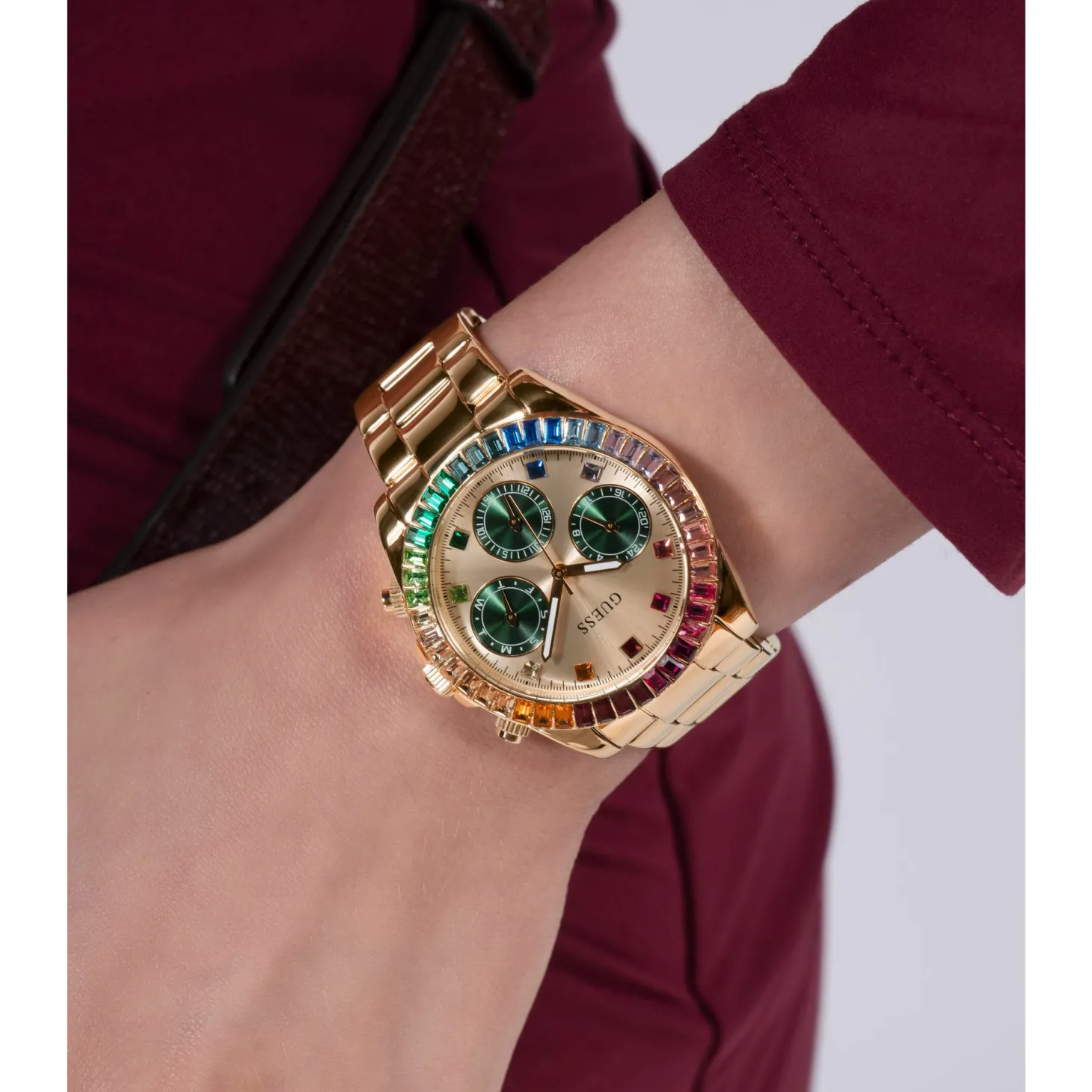 Guess Damen Armbanduhr Halo Rainbow