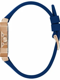 Guess Damen Armbanduhr Libra Multifunktion blau, rosegold 34 mm GW0618L2