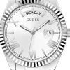 Guess Damen Armbanduhr Luna, Day/Date silber 36 mm GW0308L1